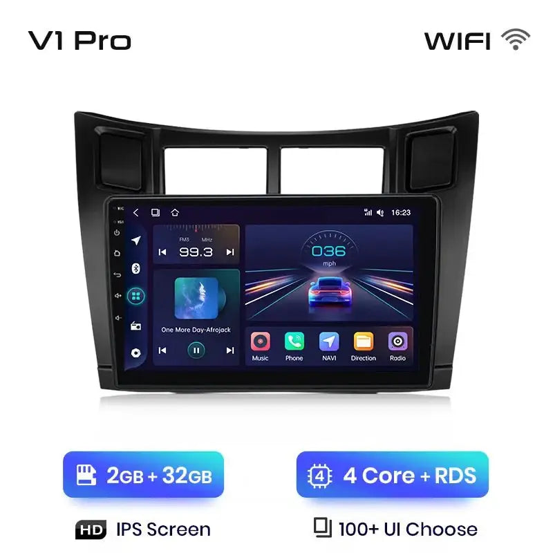 Radio samochodowe V1 Plus do Toyota Yaris 2005 - 2012 | Bezprzewodowy CarPlay i Android Auto | Inteligentny system samochodowy - Multigenus