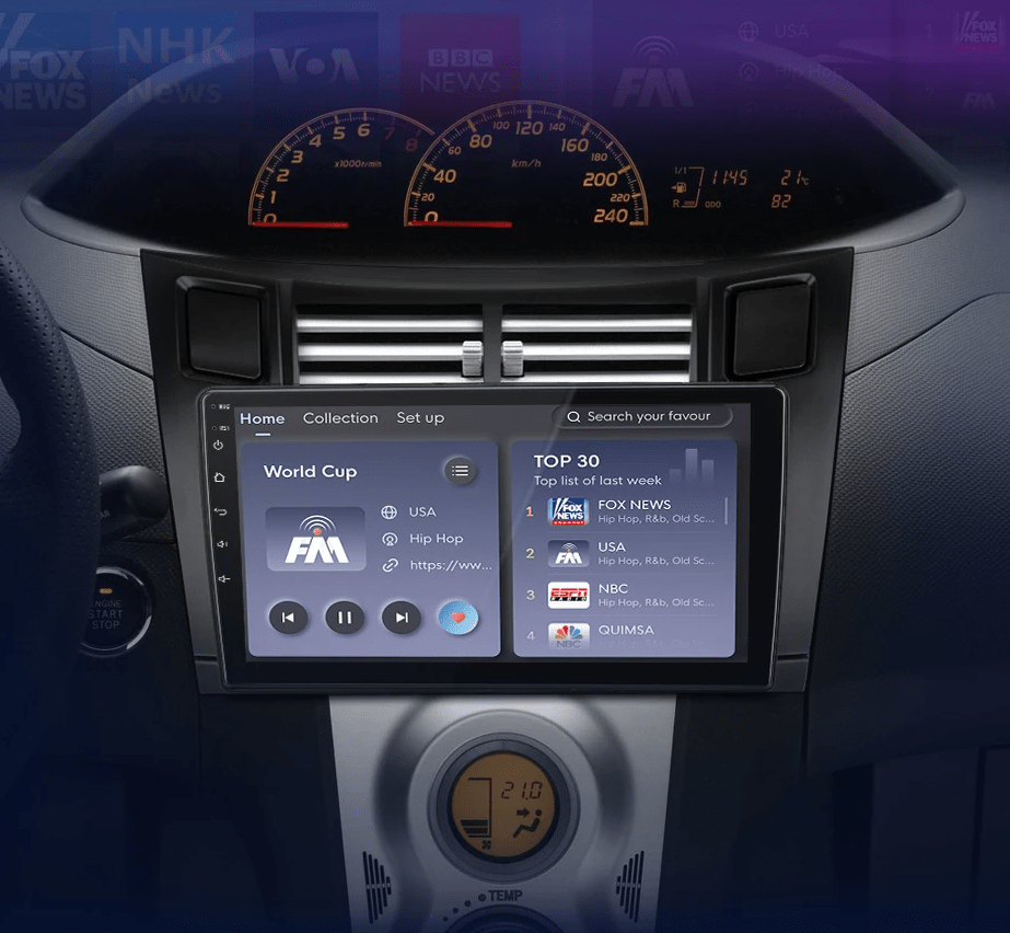 Radio do Toyota Yaris 2005 - 2012 | Bezprzewodowy CarPlay i Android Auto - Multigenus