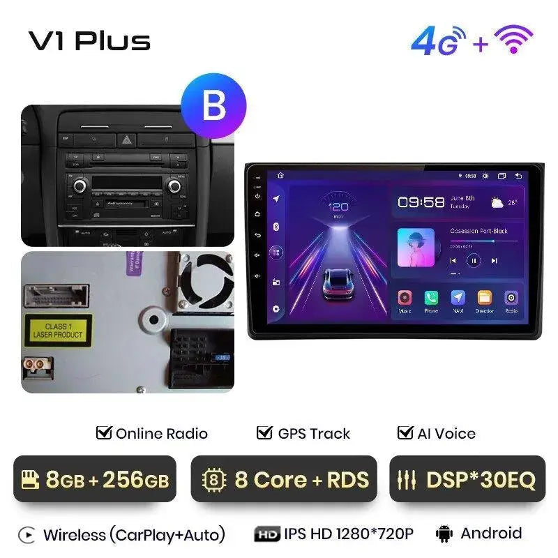 Radio nawigacja Audi A4 B6 B7 2000 - 2009 Carplay Android Auto - Multigenus