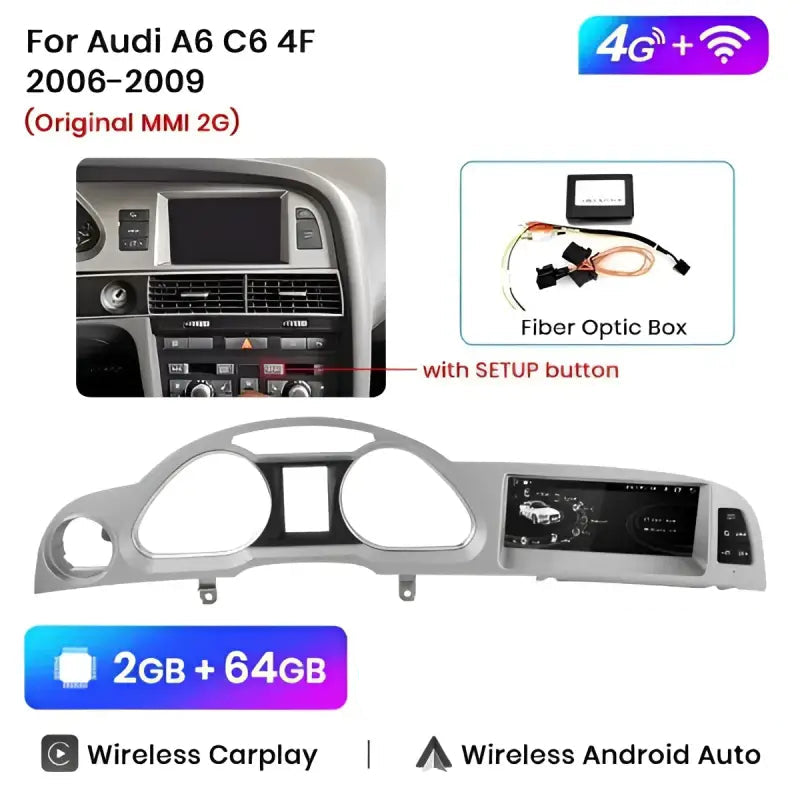 Audi A6 C6 2005–2011 Ekran Android CarPlay GPS Bluetooth – Multigenus