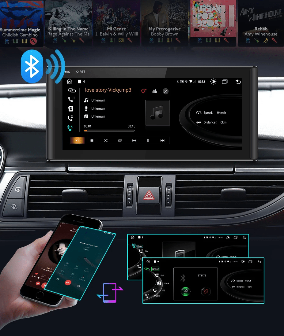 Radio nawigacja dla Audi A6 A6L A7 od 2012 - 2019 GPS i Bezprzewodowym CarPlay Android Auto – 1920x720P, 4G - Multigenus