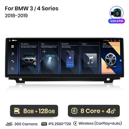 Radio Nawigacja do BMW f30 F31 i f32 f33 f34 od 2013 - 2019 - 14,9 cala, Bezprzewodowe CarPlay i Android Auto - Multigenus