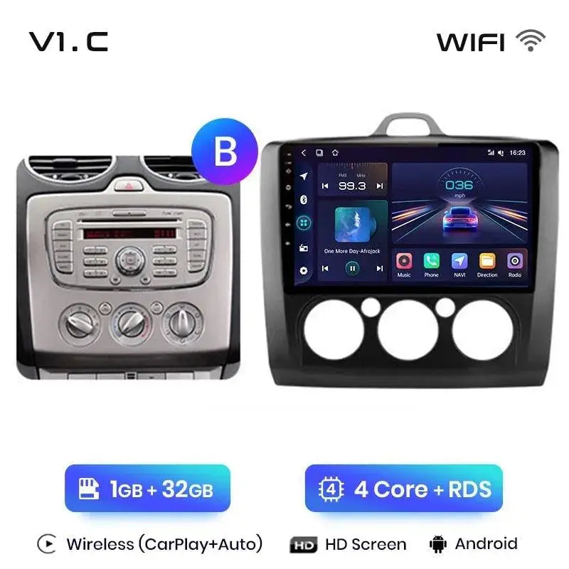 Radio nawigacja Ford Focus 2 Mk2 2004- 2011 CarPlay Android Auto - Multigenus