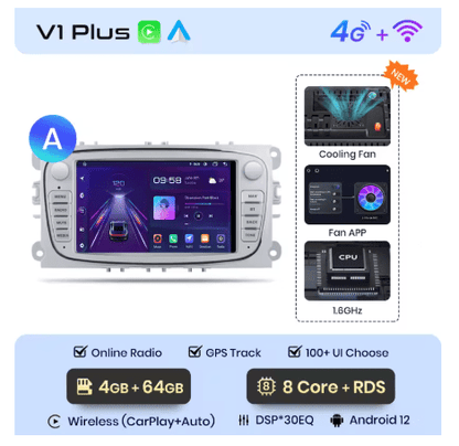 Radio nawigacja Ford Focus S - max Mondeo Galaxy C - Max Kuga Android Carplay - Multigenus