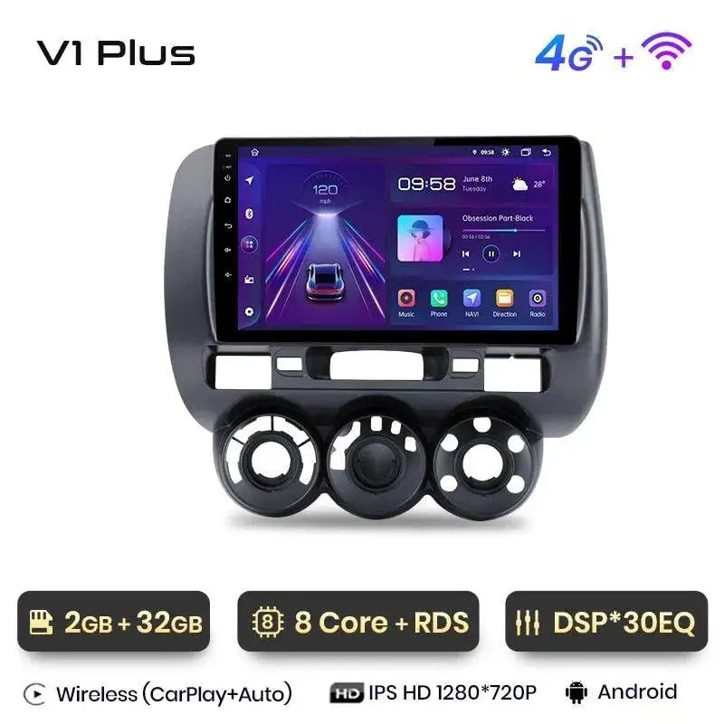 Radio nawigacja Honda Fit Jazz City 2002 2003-2007 Android Auto Carplay - Multigenus