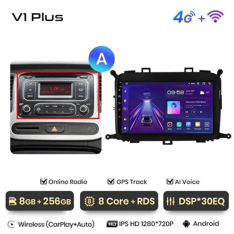 Radio nawigacja Kia Carens 2013 - 2018 Carplay Android Auto - Multigenus