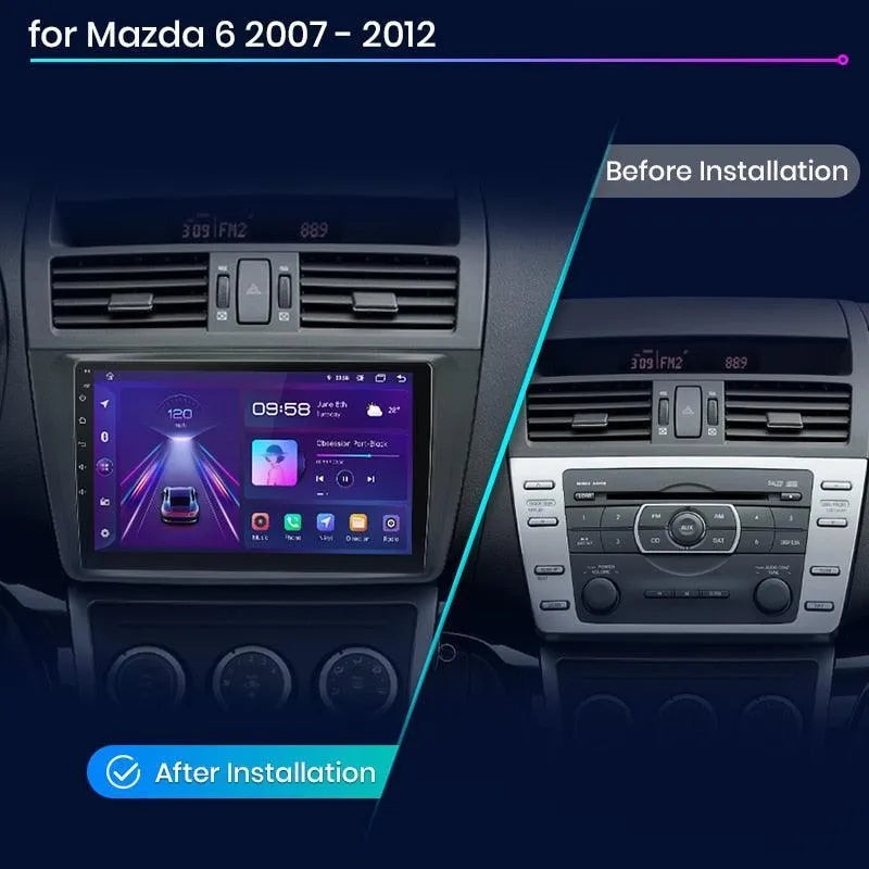 Radio nawigacja Mazda 6 GH 2007 - 2012 Carplay Android Auto - Multigenus