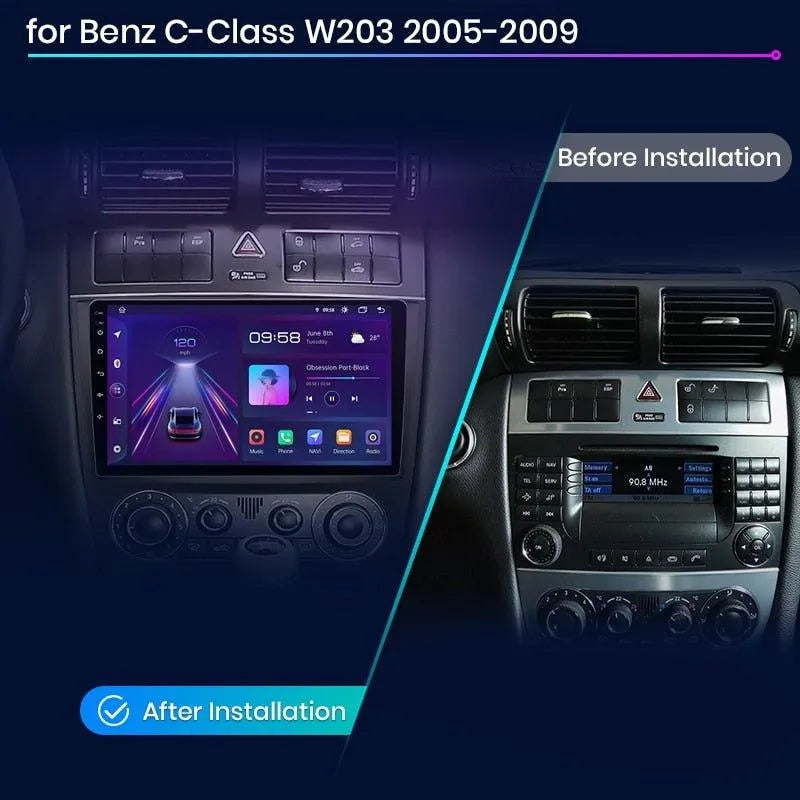 Radio nawigacja Mercedes Benz C W203 lift 2005-2009 Android auto Carplay - Multigenus