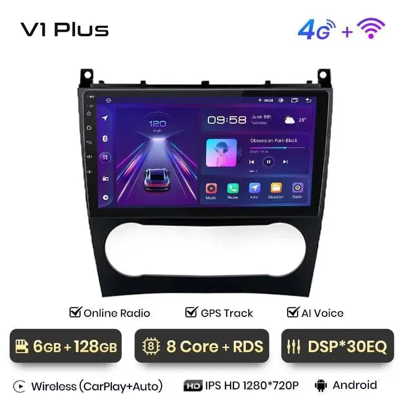 Radio nawigacja Mercedes Benz C W203 lift 2005-2009 Android auto Carplay - Multigenus