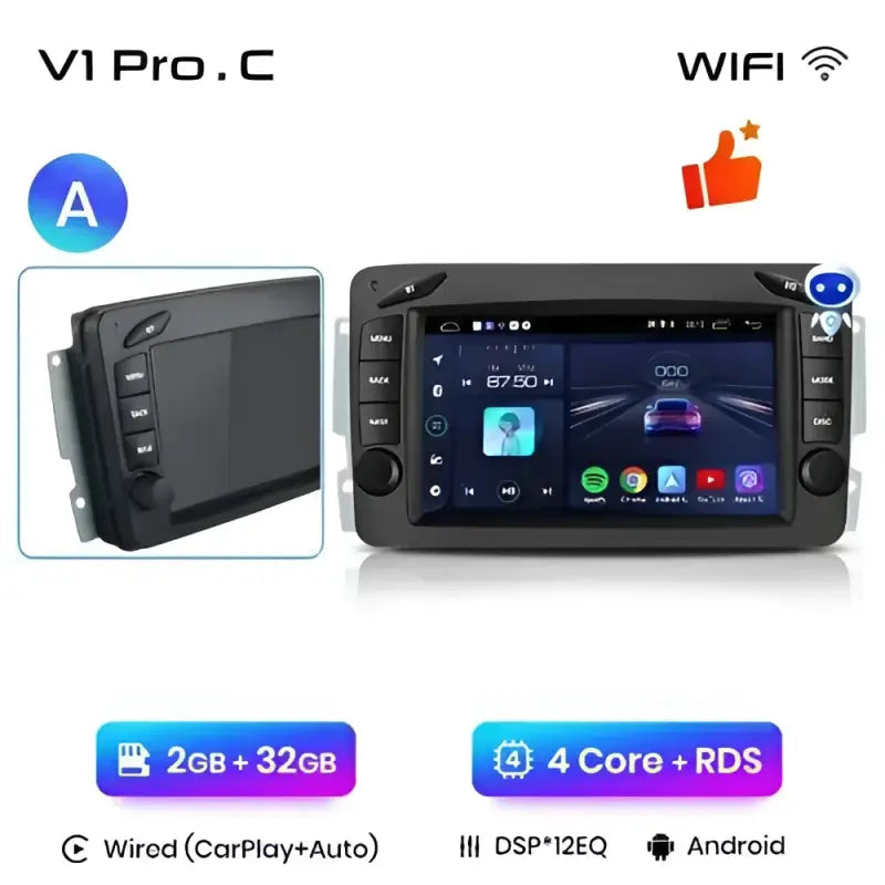 Radio nawigacja Mercedes Benz CLK W209 W203 W463 W208 Carplay Android Auto - Multigenus