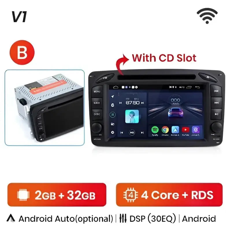 Radio nawigacja Mercedes Benz CLK W209 W203 W463 W208 Carplay Android Auto - Multigenus