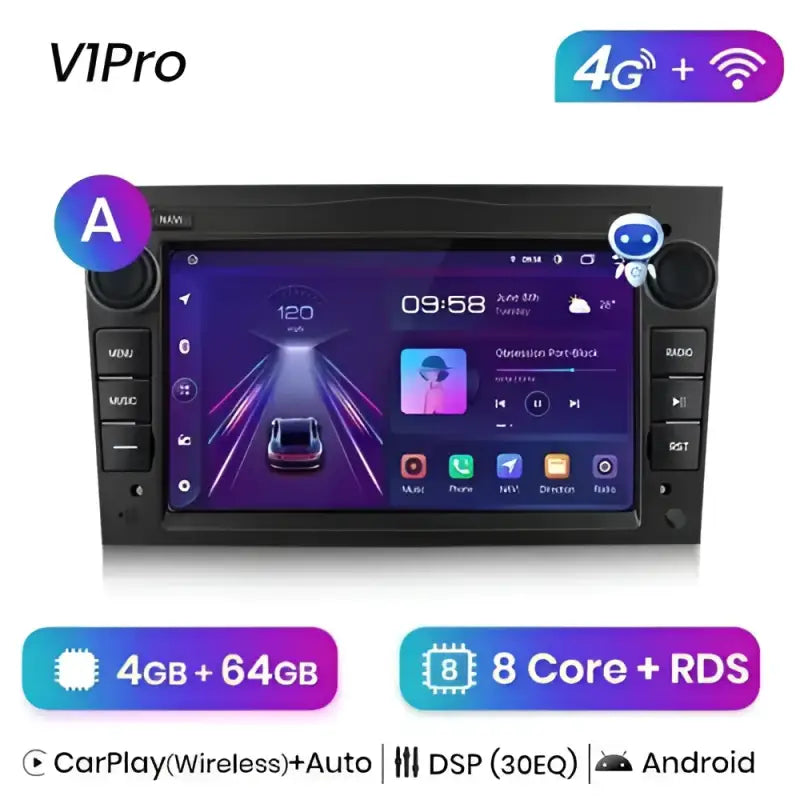 Radio nawigacja Opel Astra H Vectra C Antara Zafira Corsa C D Vivaro Meriva Android Auto Carplay - Multigenus