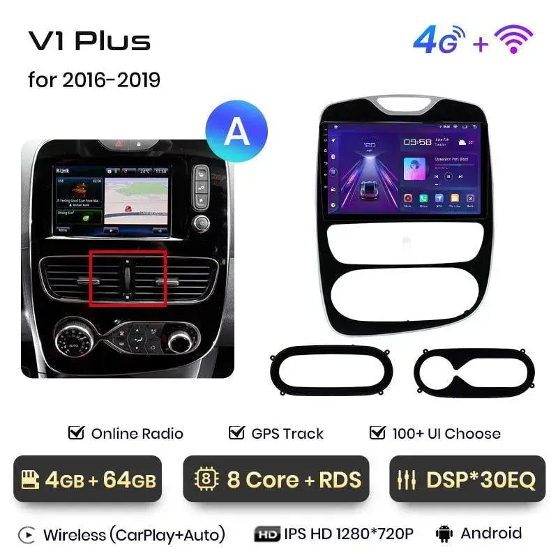 Radio nawigacja Renault Clio 4 ZOE 2016 - 2019 Carplay Android Auto - Multigenus