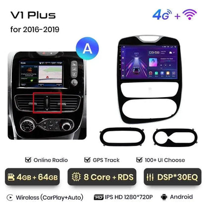 Radio nawigacja Renault Clio 4 ZOE 2016 - 2019 Carplay Android Auto - Multigenus