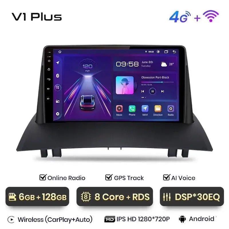 Radio nawigacja Renault Megane 2 2002-2009 Android Auto Carplay - Multigenus