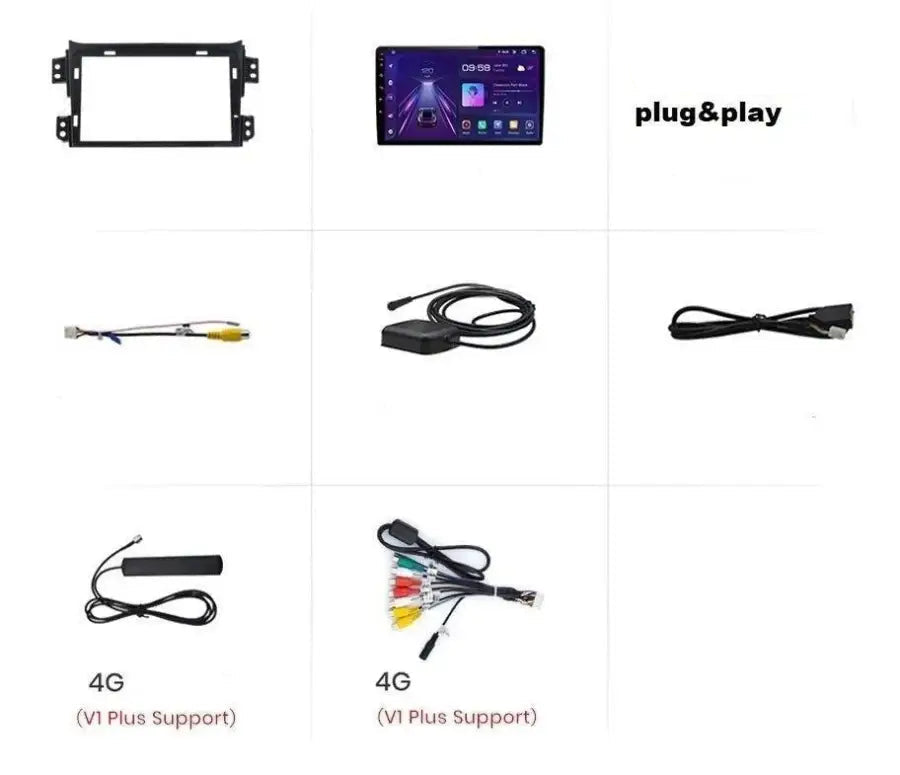 Radio Android 2DIN do Suzuki Splash / Ritz 2004–2010 oraz Opel Agila 2008–2012 – Bezprzewodowy CarPlay + Android Auto