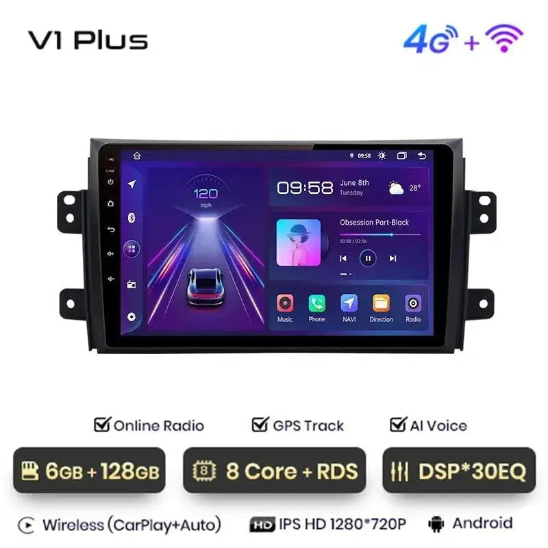 Radio nawigacja Suzuki SX4 2006-2013 Fiat Sedici 2005 - 2014 Carplay Android Auto - Multigenus