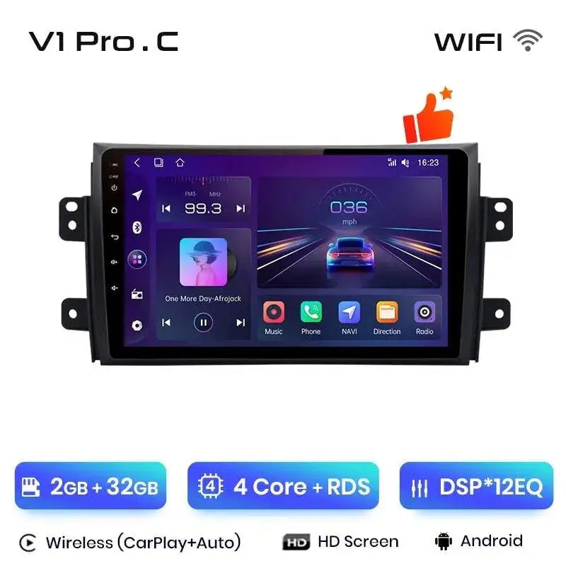 Radio nawigacja Suzuki SX4 2006-2013 Fiat Sedici 2005 - 2014 Carplay Android Auto - Multigenus