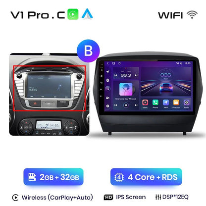 Radio Samochodowe dla Hyundai Tucson 2 / ix35 (2009 - 2015) – Bezprzewodowe CarPlay i Android Auto, Inteligentny System Multimedialny 2DIN - Multigenus