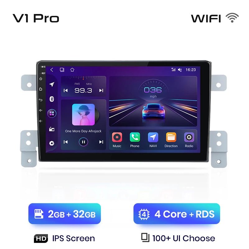 Radio samochodowe do Suzuki Grand Vitara 2005 - 2015 z bezprzewodowym CarPlay i Android Auto - Inteligentny system multimedialny - Multigenus