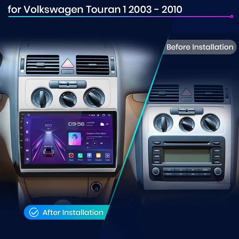 Radio samochodowe do Volkswagen Touran 1 2003 - 2010 bezprzewodowe CarPlay Android Auto inteligentne systemy samochodowe Nie 2 din 2din DVD - Multigenus