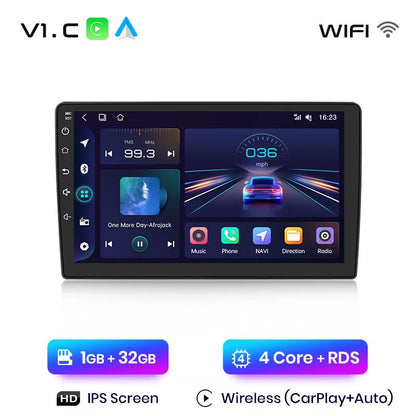 Radio samochodowe V1 Plus do Peugeot 407 (2004 - 2011) z bezprzewodowym CarPlay i Android Auto – Bez 2DIN DVD - Multigenus