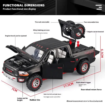 RAM Pickup Truck 1:32 – Metalowy Model z Dźwiękiem i Światłem