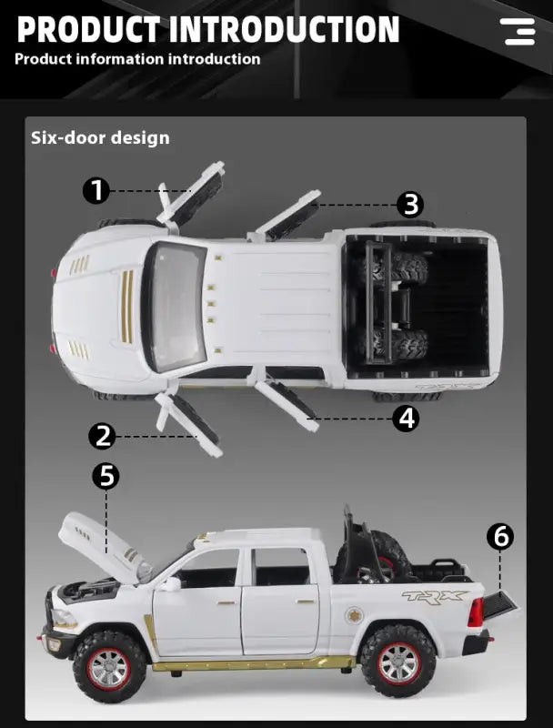 RAM Pickup Truck 1:32 – Metalowy Model z Dźwiękiem i Światłem