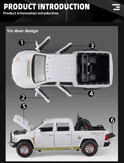 RAM Pickup Truck 1:32 – Metalowy Model z Dźwiękiem i Światłem