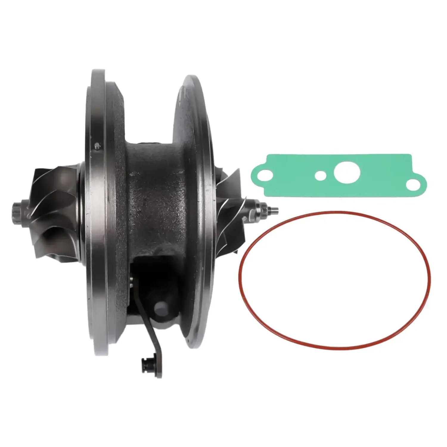 Czarny metalowy turboładowacz z zieloną uszczelką i czerwoną o-ring do ap01 center console audi a5 vw touareg, part number 819968-5002s