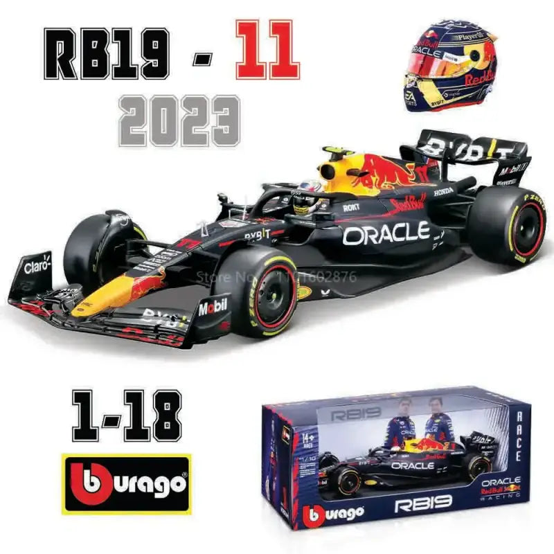 Red Bull Racing RB19 F1 2023 1:18 Metalowy Model Wyścigowy Verstappen Perez - 1-18 2023 RB19-11
