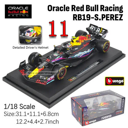 Red Bull Racing RB19 F1 2023 1:18 Metalowy Model Wyścigowy Verstappen Perez - 1-18 RB19-11 Miami