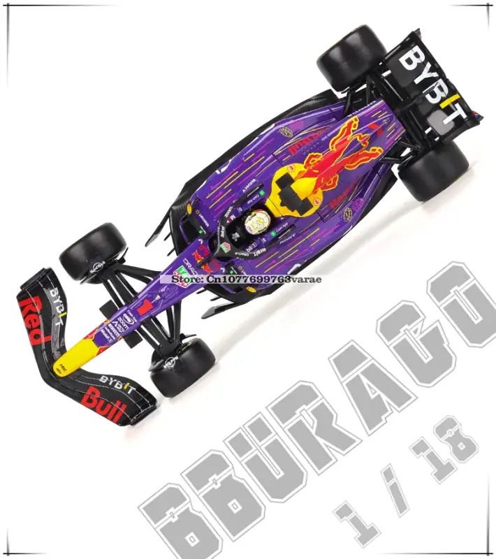 Red Bull Racing RB19 F1 2023 1:18 Metalowy Model Wyścigowy Verstappen Perez