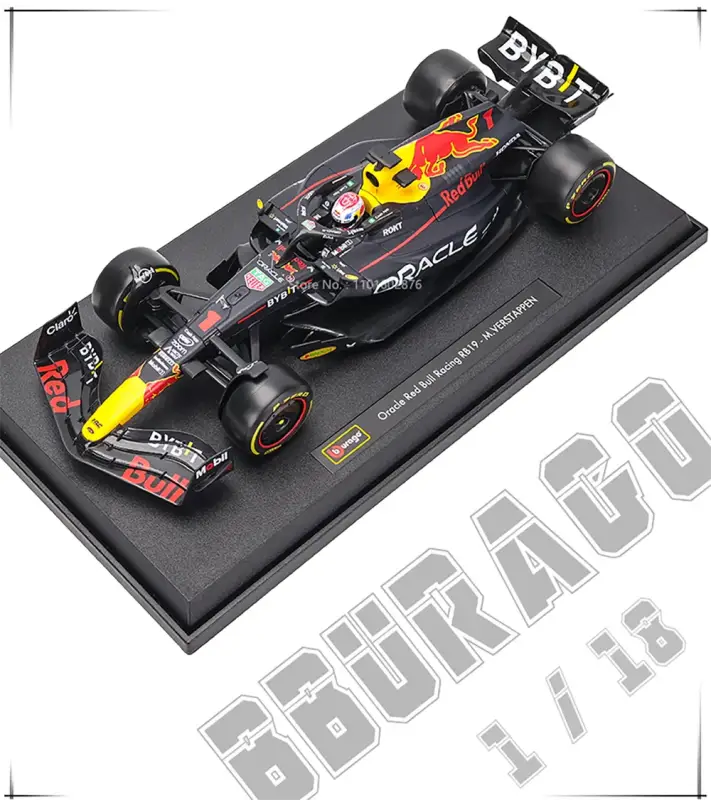 Red Bull Racing RB19 F1 2023 1:18 Metalowy Model Wyścigowy Verstappen Perez