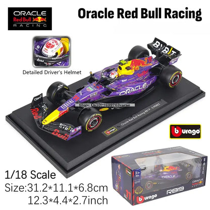 Red Bull Racing RB19 F1 2023 1:18 Metalowy Model Wyścigowy Verstappen Perez