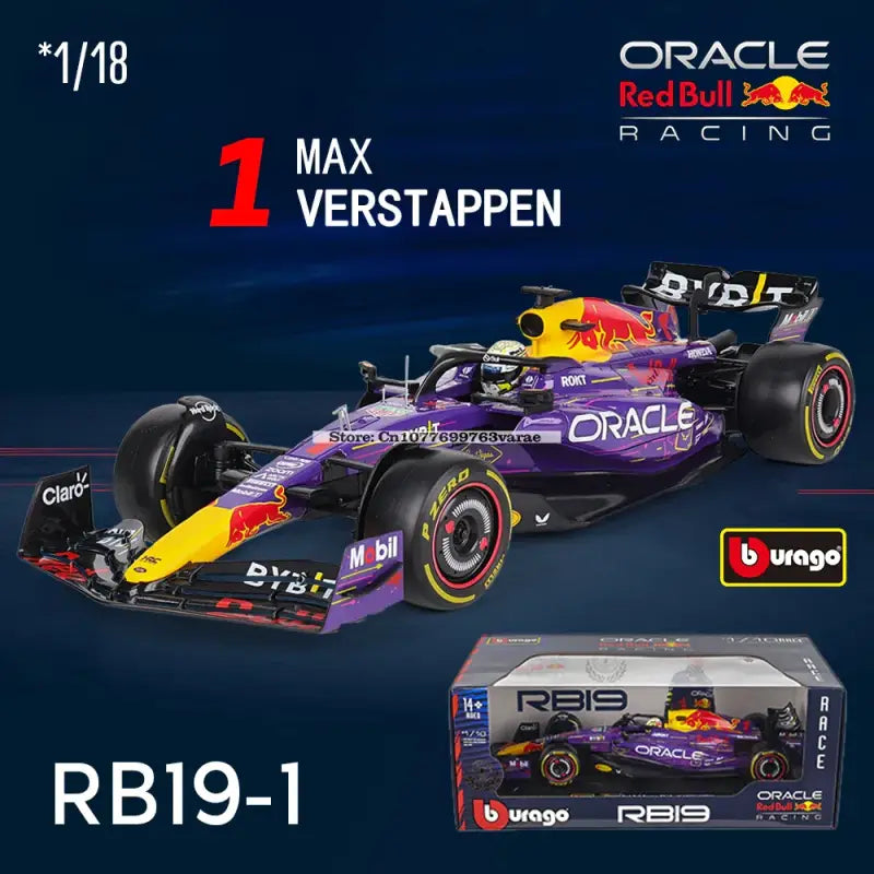 Red Bull Racing RB19 F1 2023 1:18 Metalowy Model Wyścigowy Verstappen Perez