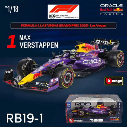 Red Bull Racing RB19 F1 2023 1:18 Metalowy Model Wyścigowy Verstappen Perez