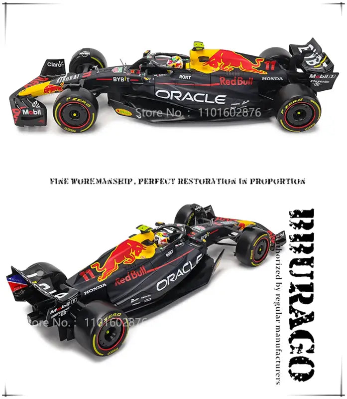 Red Bull Racing RB19 F1 2023 1:18 Metalowy Model Wyścigowy Verstappen Perez