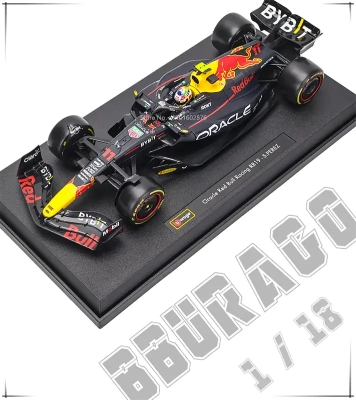 Red Bull Racing RB19 F1 2023 1:18 Metalowy Model Wyścigowy Verstappen Perez