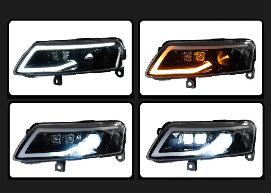 Reflektory lampy przednie do Audi A6 C6 LED z Dynamicznym Sygnałem Animacji DRL i Lampy Bi-Xenon (2005-2011)