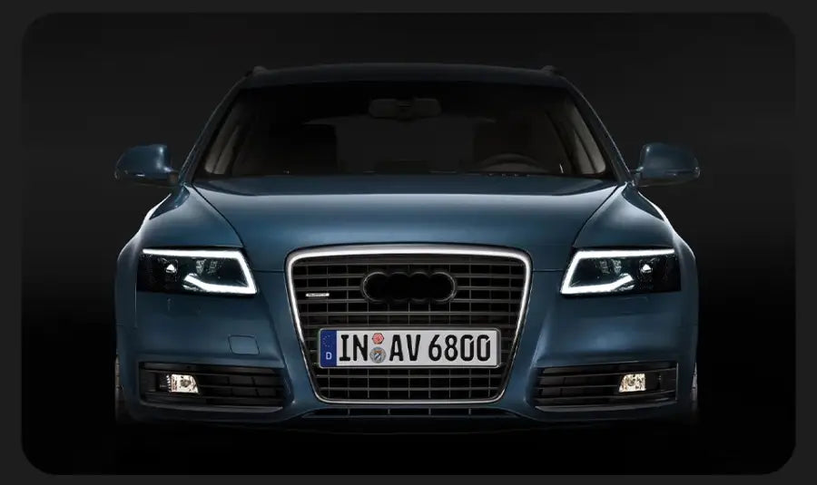 Reflektory lampy przednie do Audi A6 C6 LED z Dynamicznym Sygnałem Animacji DRL i Lampy Bi-Xenon (2005-2011)