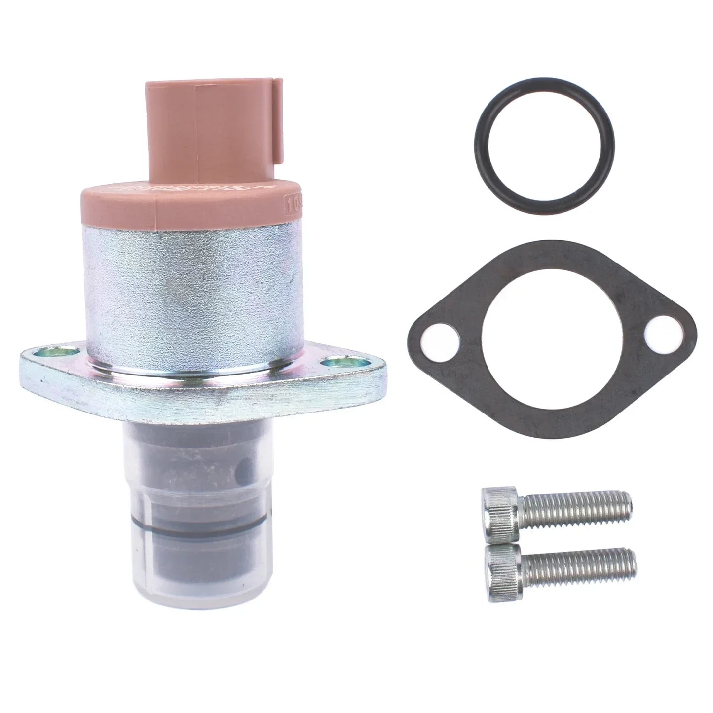 Silver metaliczny regulator ciśnienia paliwa z różową plastikową głowicą do ford transit mk7 z uszczelkami i śrubami