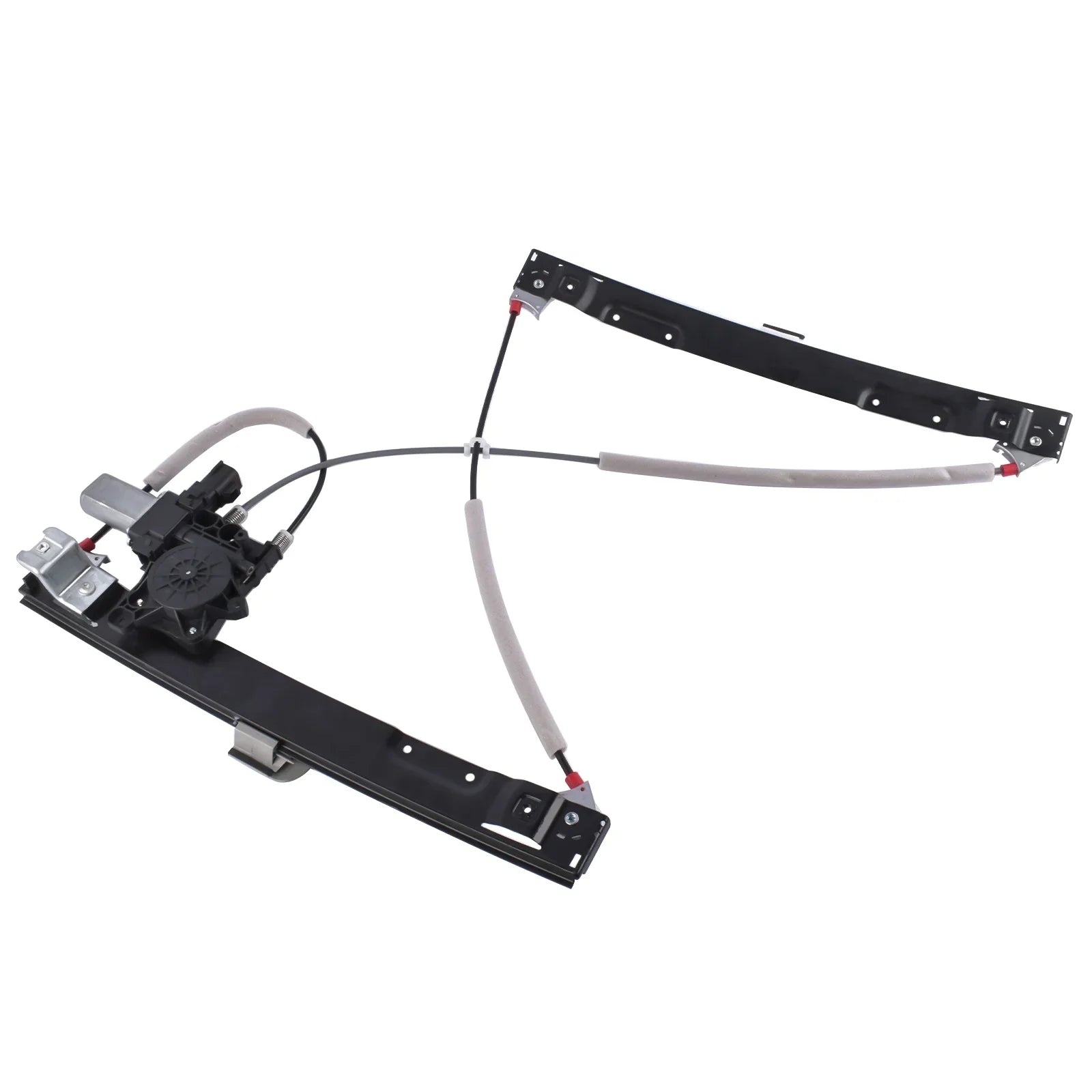 Czarny regulator okna elektryczny lewy przód jaguar xf 2008 2015 c2z31201 z szarymi kablami i silnikiem