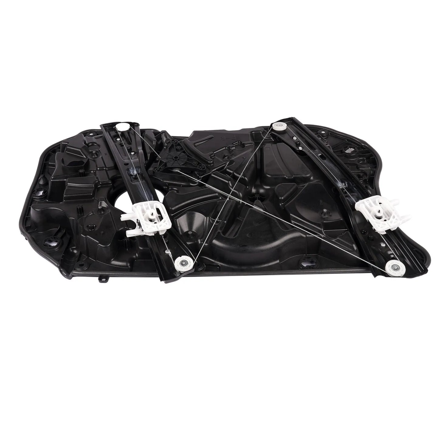 Czarny plastikowy regulator szyby przedni prawy do bmw g30 g31 f90 z białymi elementami i metalowymi linkami
