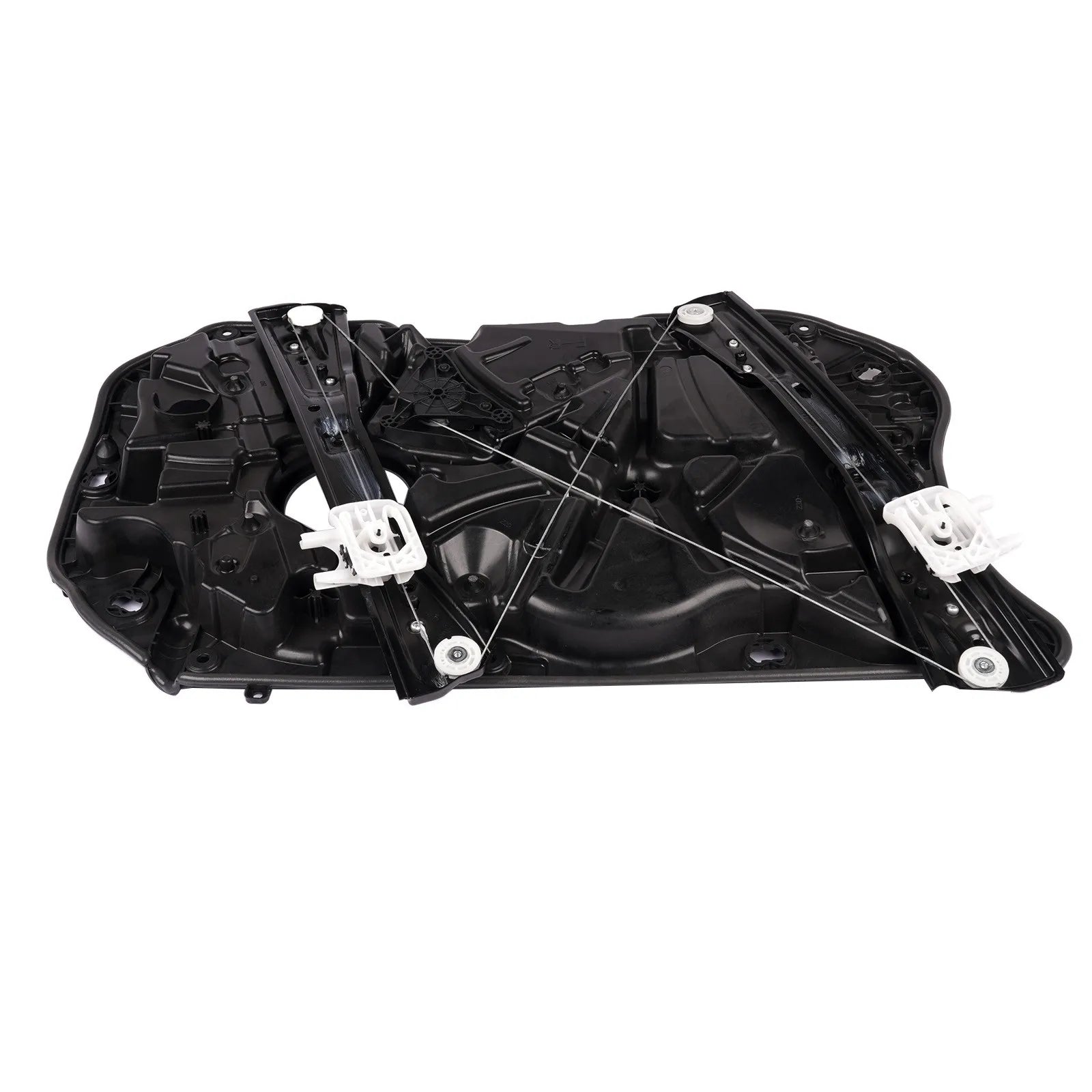 Czarny plastikowy regulator szyby przedni prawy do bmw g30 g31 f90 z białymi elementami i metalowymi linkami