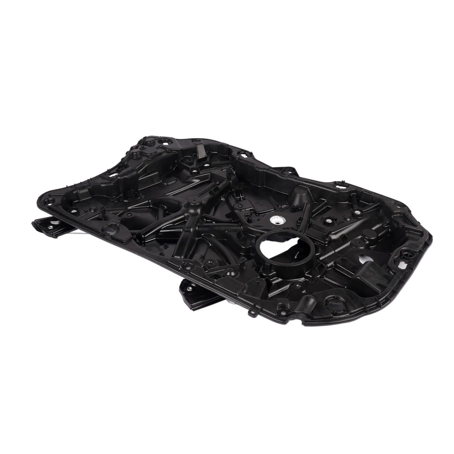 Czarny plastikowy panel drzwiowy z konturami i punktami montażowymi do regulatora szyby g30 g31 f90