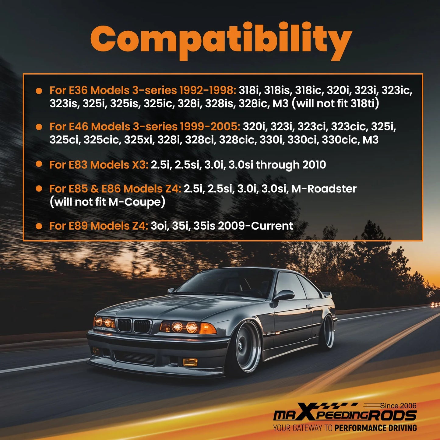Ciemnoszary metaliczny bmw e36 m3 z regulowanym wahaczem camber dolnym tylnym do serii 3 z4 x3
