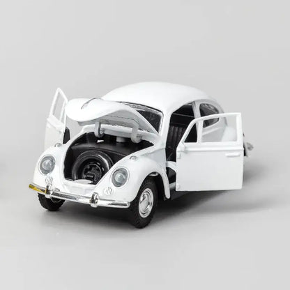Klasyczny Model Samochodu Retro 1:32 – Metalowa Replika Z Mechanizmem Cofania dla Dzieci i Chłopców - Biały