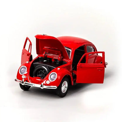 Klasyczny Model Samochodu Retro 1:32 – Metalowa Replika Z Mechanizmem Cofania dla Dzieci i Chłopców - Czerwony