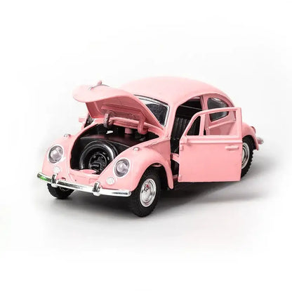 Klasyczny Model Samochodu Retro 1:32 – Metalowa Replika Z Mechanizmem Cofania dla Dzieci i Chłopców - Różowy